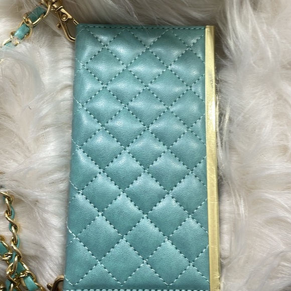 Teal & Gold, Cross Body Phone Case - Picture 2 of 10